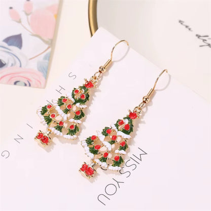 New Design Christmas Earrings Cute Christmas Tree Earrings Christmas Tree Necklace Set for Women Girls Christmas Gifts Jewelry